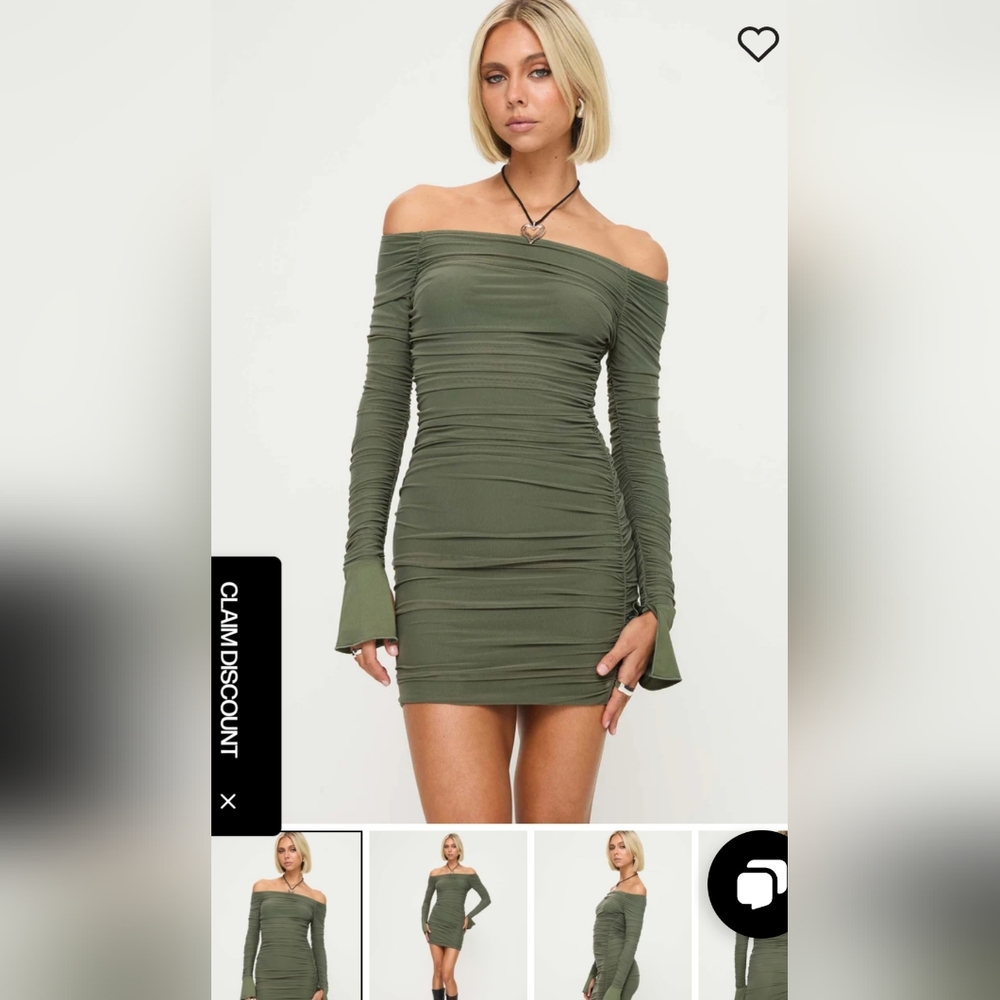 Olive Off-Shoulder Dress